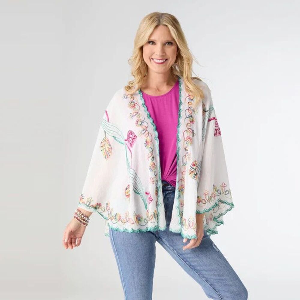 Coco + Carmen Jovie Wrap with Embroidery – NEW with Tags (Size 0/S -One size)